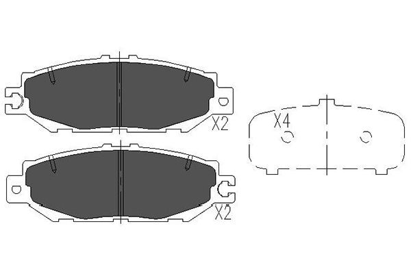 KAVO PARTS Piduriklotsi komplekt,ketaspidur KBP-9064